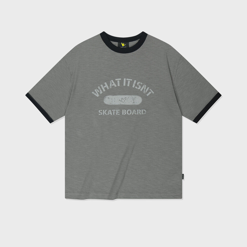 韓國What it isNt - WT Slub Ringer Short Sleeve T-shirt Dark Gray