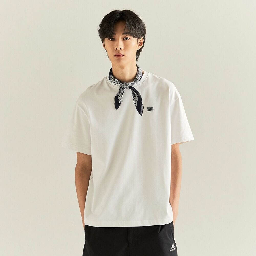 韓國NEW BALANCE-UNI NB Stars and Stripes Waffen Short Sleeve T-shirt (WHITE)