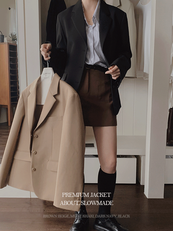 slowand-[문의폭주!/무료배송] #SLOWMADE. 클래시카 프리미엄 탄탄싱글자켓 - 4 color (프리오더: '블랙,브라운베이지' 10~15일 소요)♡韓國女裝外套