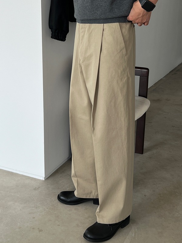 locker-room-랜드 원턱 와이드 코튼팬츠(6colors,S-L)♡韓國男裝褲子