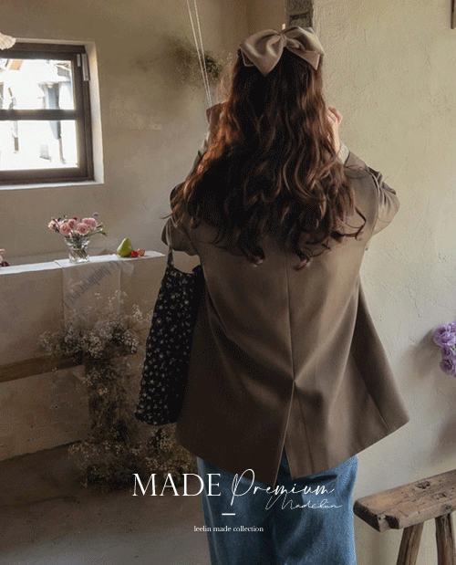 leelin-[[3일만특가 10%세일]MADE PREMIUM[카키브라운] 밀레 여유핏 쓰리버튼 클래식 자켓[size:F(55~66반)]]♡韓國女裝外套