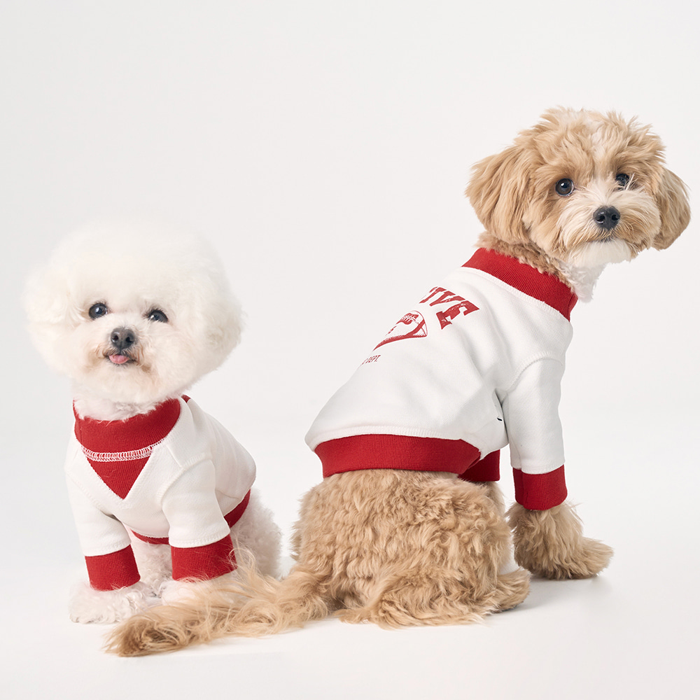 韓國 hi5-Rugby Graphic Sweatshirt欖球衛衣 (紅色)♡寵物衫