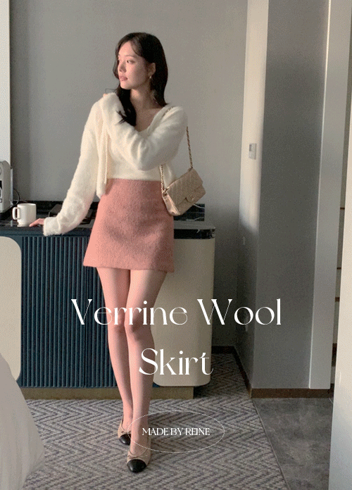 reine-[핑크 당일배송/울74%/겨울하객룩/자체제작] 베린알파카울스커트 (2colors) 알파카10% new♡韓國女裝裙