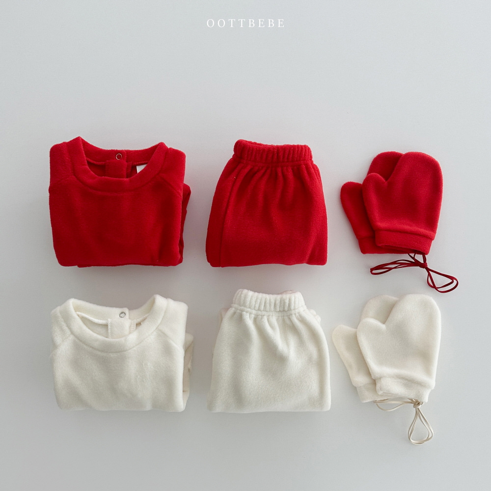 Oottbebe - 聖誕羊毛上下衣+手套套裝