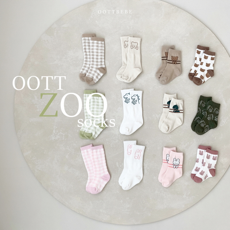 Oottbebe - 動物園襪子套裝（1套4對） 