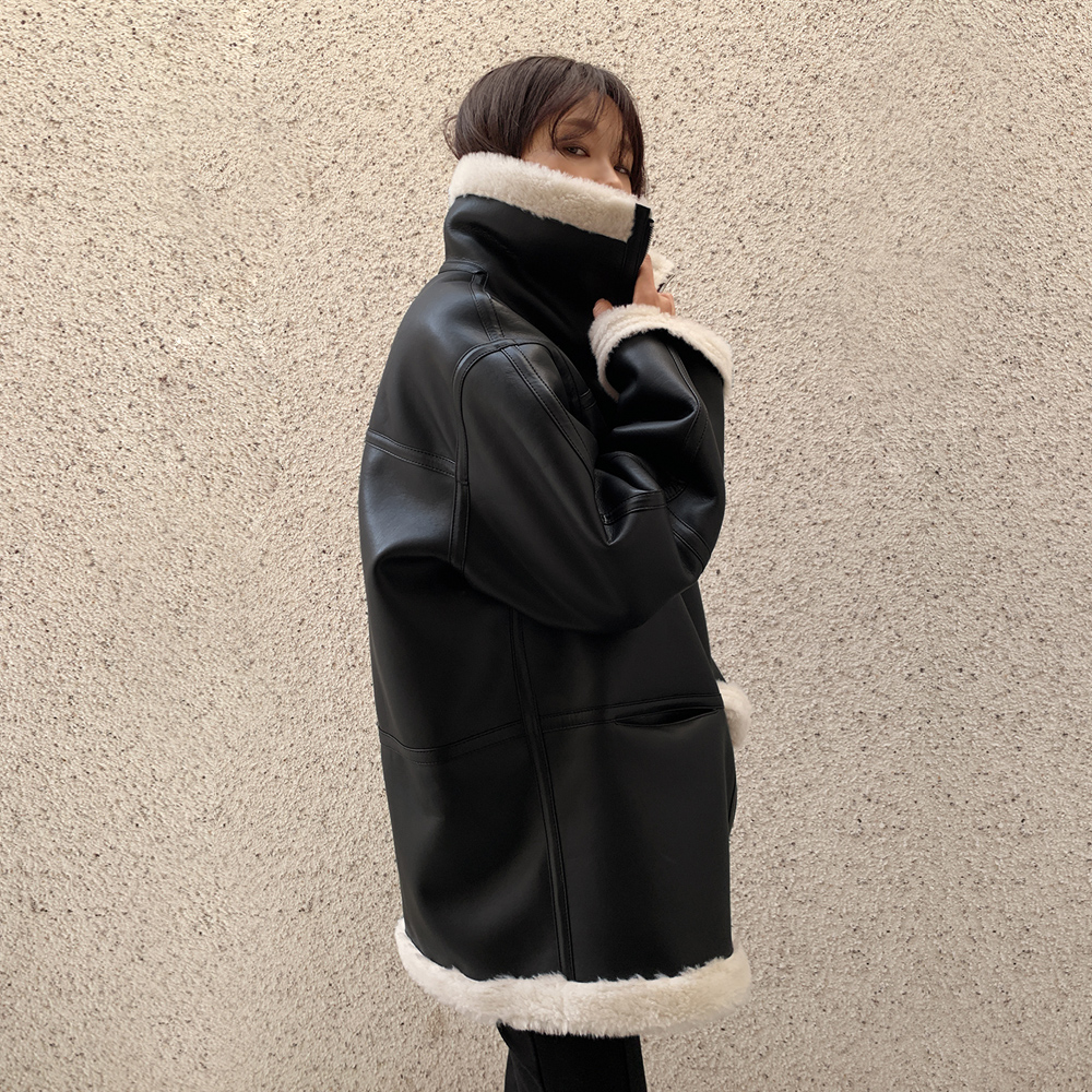 45th-[레더시어링무스탕(울30%)]♡韓國女裝外套