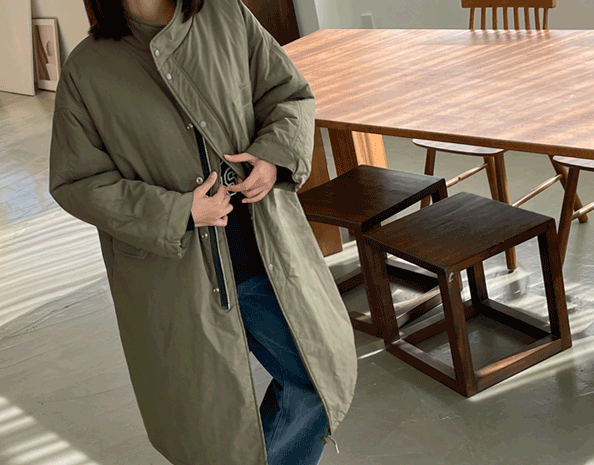zoozoom-[48533/[3온스]하이넥 벨크로포인트 롱점퍼]♡韓國女裝外套
