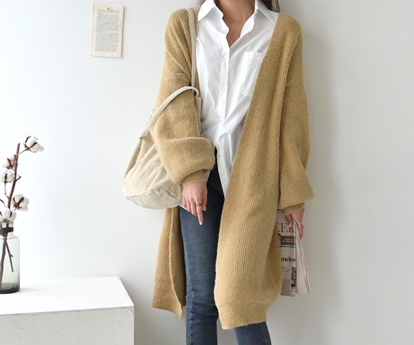 DailyN-[MADE] 레이덴 데일리 루즈핏 로브 롱 니트 가디건 봄 가을 겨울♡韓國女裝外套