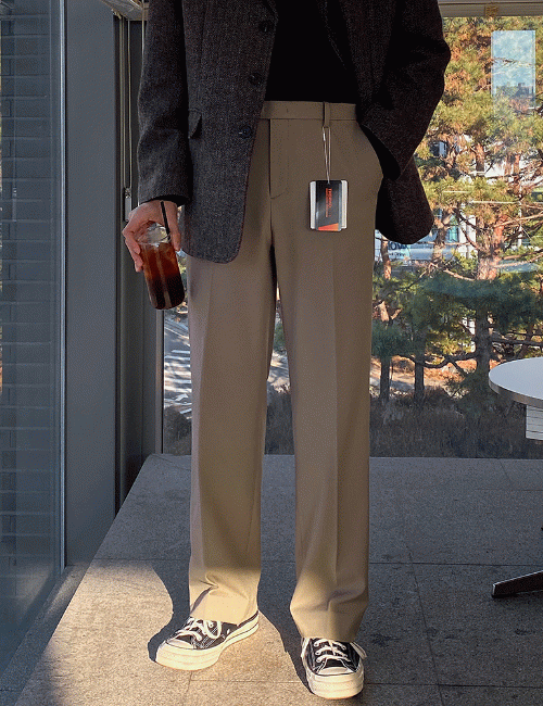 from-us-써모라이트 세미와이드 슬랙스 (6color)♡韓國男裝褲子