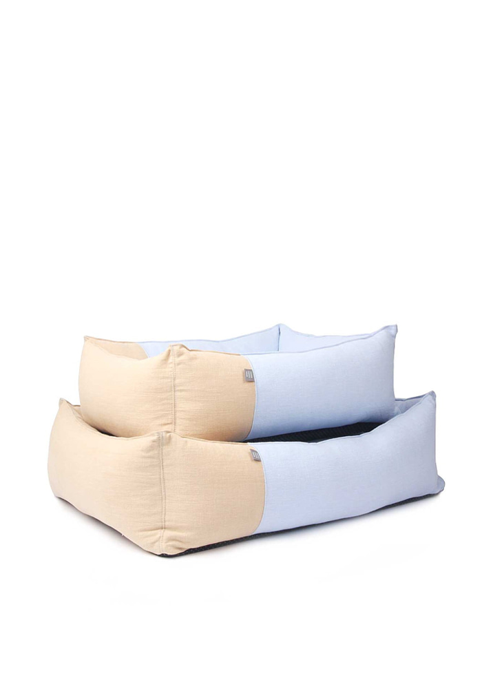 monchouchou-We Love Linen Bed Blue/Beige