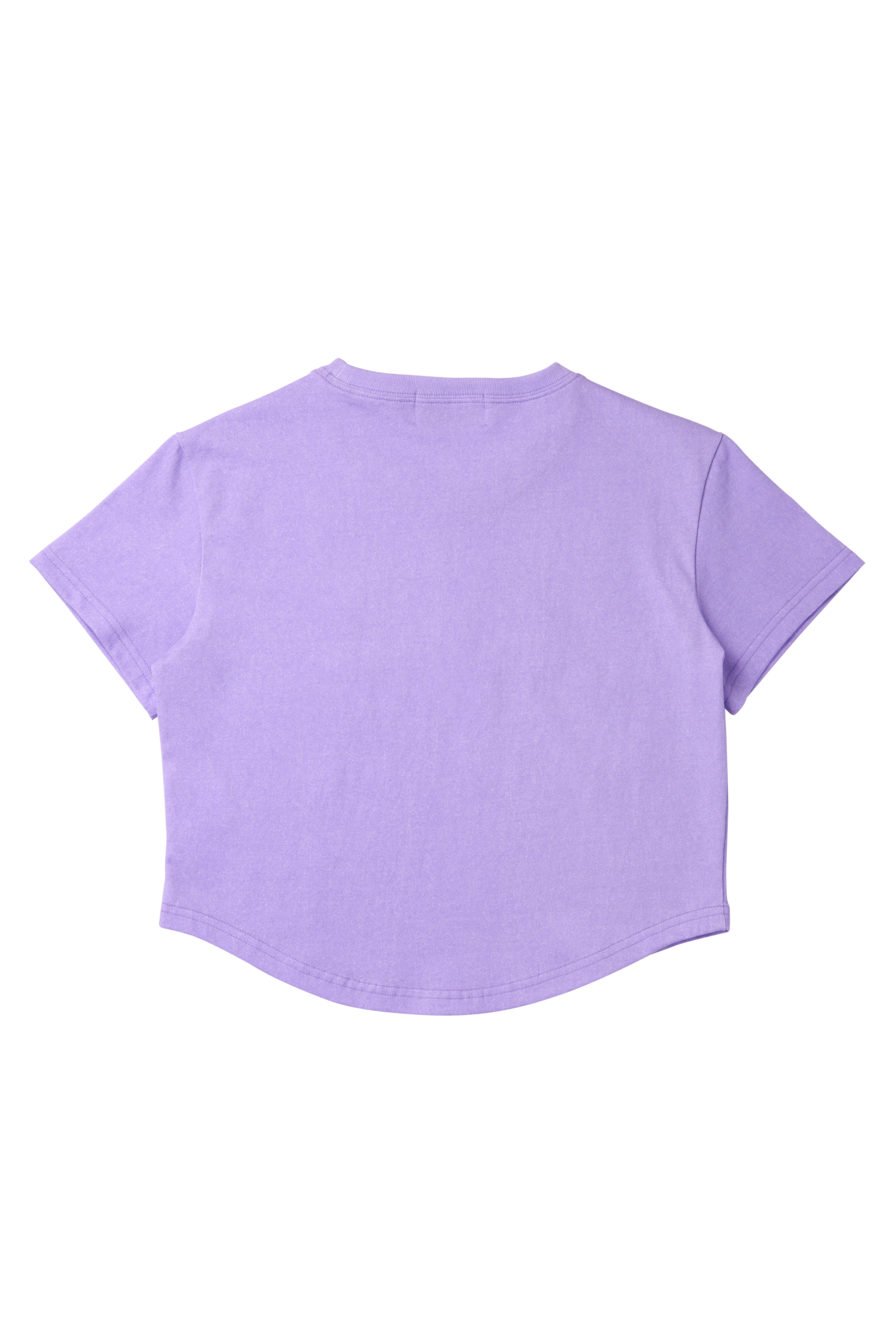 韓國EMIS - CROPPED CHAIN STITCH T-SHIRT-LIGHT PURPLE 鍊式縫線短版 T 卹-淺紫色
