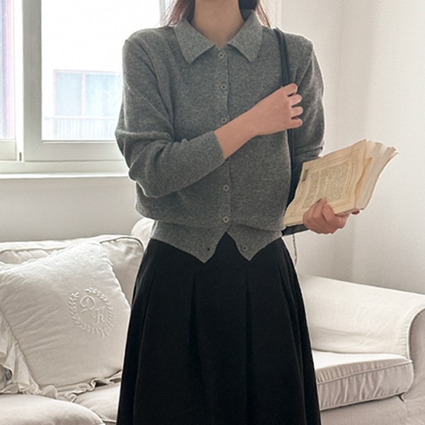realcoco-[20%기간한정할인/간절기아이템] 포레스트 캐시 카라 가디건 - 5 Color (니트/긴팔/봄신상)♡韓國女裝外套