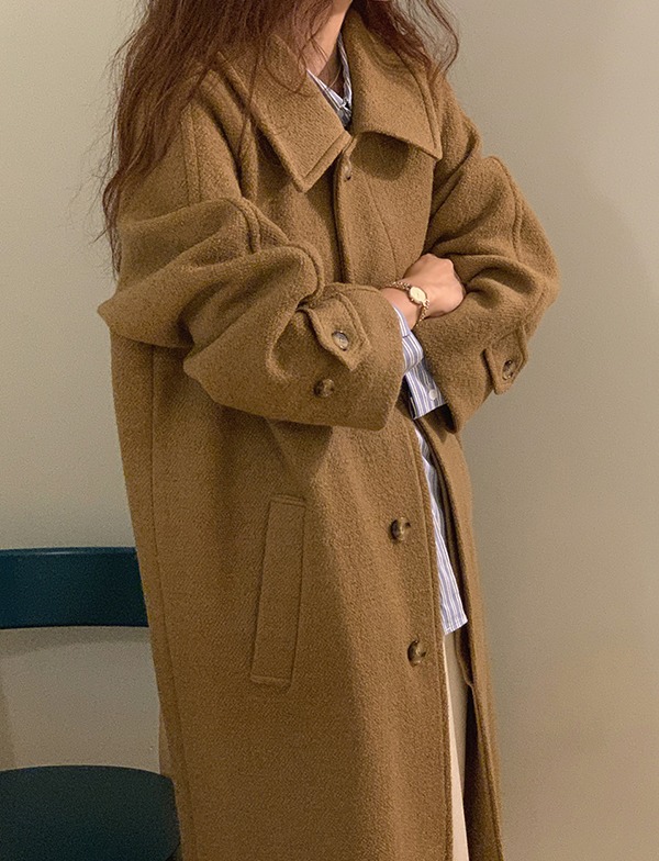 browncode-bucle wool long coat(camel) - 브라운코드(BROWNCODE)♡韓國女裝外套