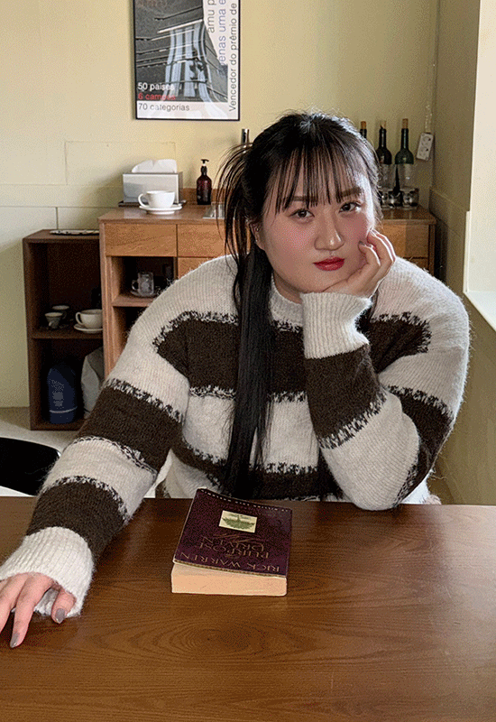 richmood-이누 stripe knit (3color)♡韓國加大碼上衣