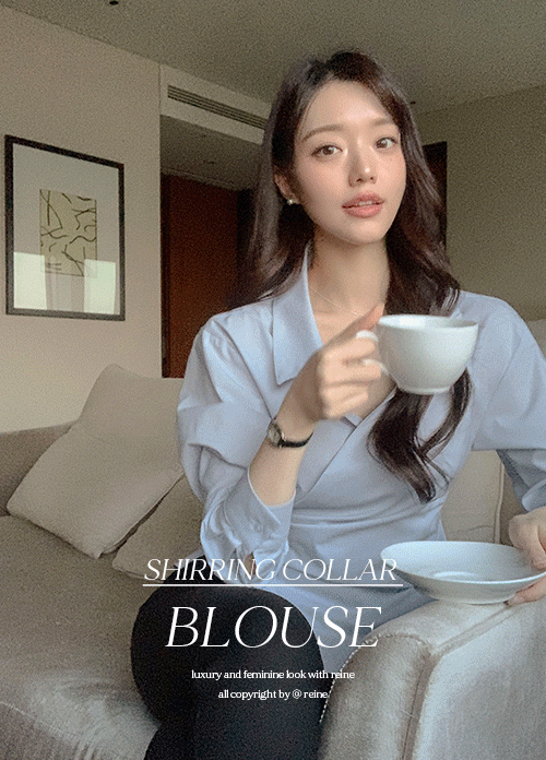 reine-[하객룩/데이트룩] 다이브 언발 랩 셔츠 블라우스 (3colors) new♡韓國女裝上衣