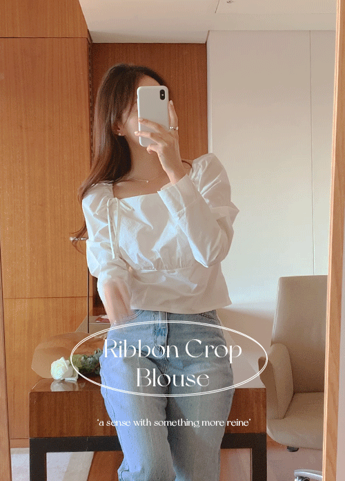 reine-[봄신상/남심저격] 레이 리본 크롭 블라우스 (3colors) new♡韓國女裝上衣