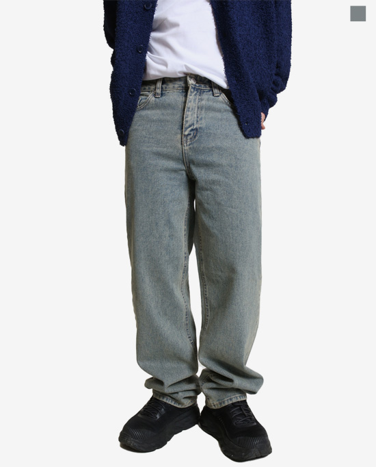 KoreanApparel - [no452.옐로우그린청톤 일자핏 중청바지 (205-6)]♡韓國男裝褲子