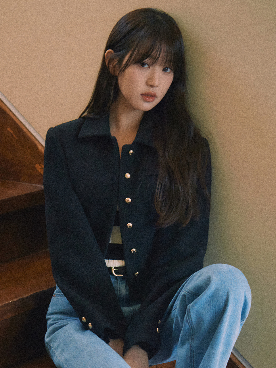 rolarola - COLLAR TWEED JACKET BLACK♡韓國女裝外套