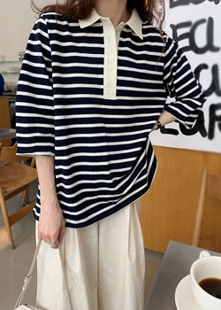 ifgirl - 폴 카라 티셔츠 (2color) 소매가 예뻐요♡韓國女裝上衣