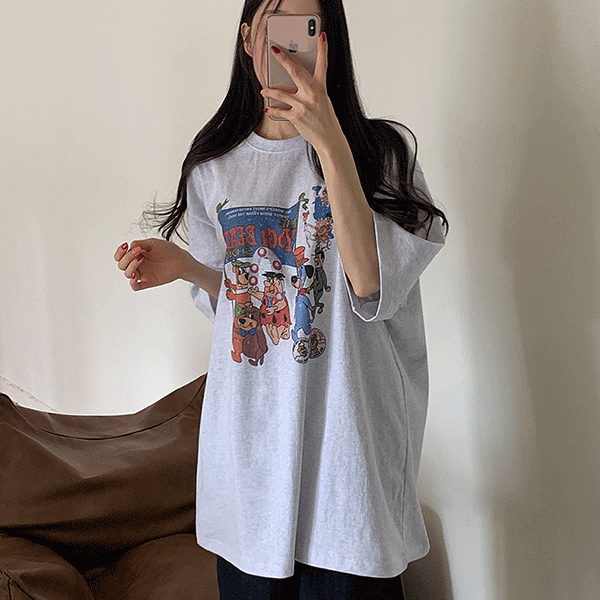 bonzishop - [고퀄리티,남녀공용,오버핏,통통,66-77] 요기 베어 박시핏 반팔 티셔츠 - t [무료배송]♡韓國女裝上衣