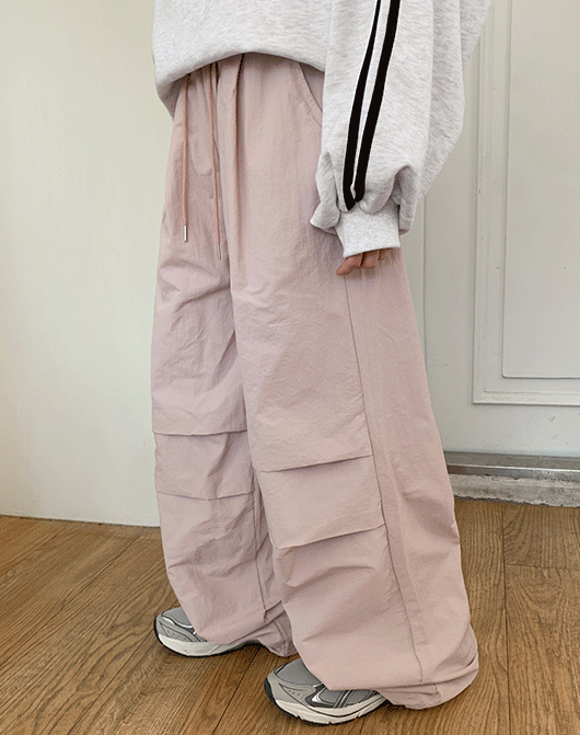 baon - [3일간 new 5% sale] [unisex] 하샤 나일론 밴딩 파라슈트 팬츠 (6color) - 바온♡韓國女裝褲