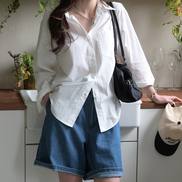 DailyN - [7color] 데르니 여성 베이직 데일리 무지 컬러 긴팔 셔츠♡韓國女裝上衣