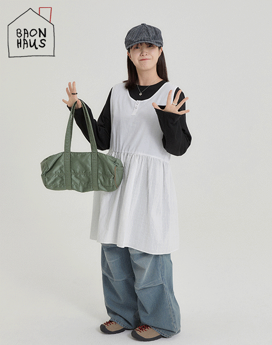 baon - [4일간 new 5% sale] [BAONHAUS] 먼디스 레이어드 나시 셔링 원피스 (2color) - 바온♡韓國女裝連身裙