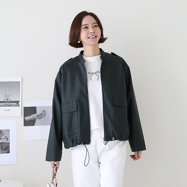 lemite - 플랩차이나 레더자켓 (타임딜 15%/12일까지!)♡韓國女裝外套