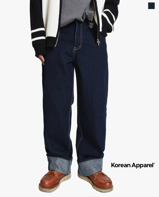KoreanApparel - [no1507.옐로우 스티치 일자핏 진청바지]♡韓國男裝褲子