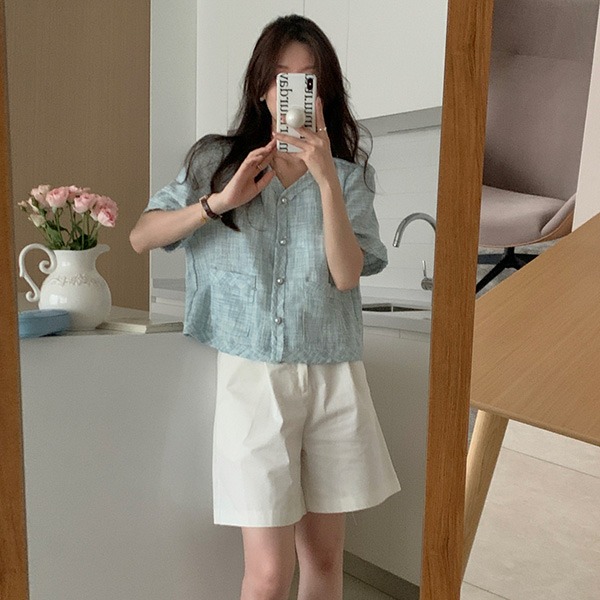 realcoco - [여름트위드자켓] 로인 트위드 반팔자켓 - 2  Color (하객룩/브이넥/포켓)♡韓國女裝外套