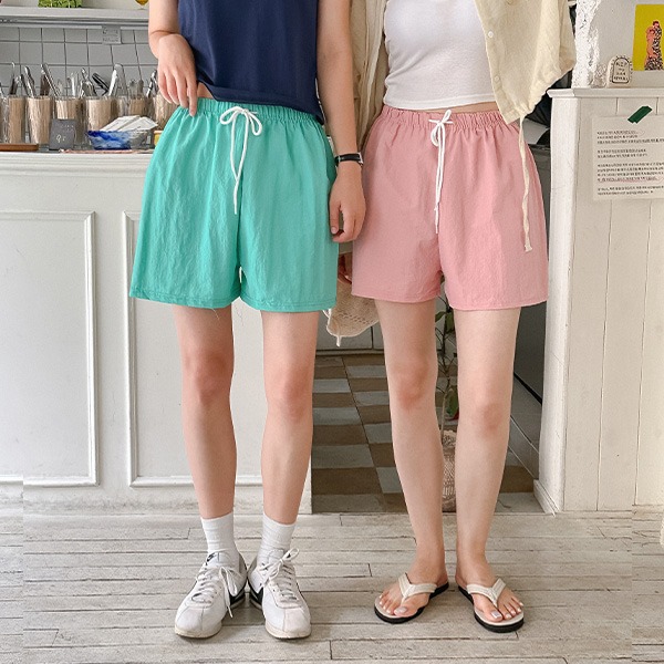 realcoco - [여름반바지] 레인보우 바스락 하프 팬츠 - 7 Color (비치웨어/휴양지/반바지/나일론)♡韓國女裝褲