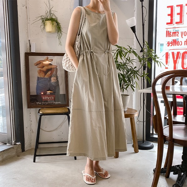realcoco - [여름원피스] 디브 바스락 나시 롱원피스 - 3 Color (스트링/뷔스티에/휴양지)♡韓國女裝連身裙
