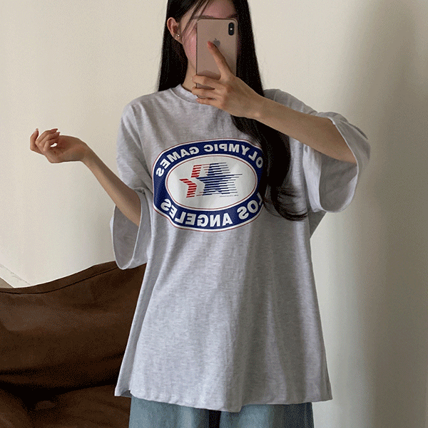 bonzishop - [3XL,빅사이즈,남녀공용,오버핏,고퀄리티,통통,66-77,오버핏] 올림픽 박시핏 반팔 티셔츠 - t  [무료배송]♡韓國女裝上衣