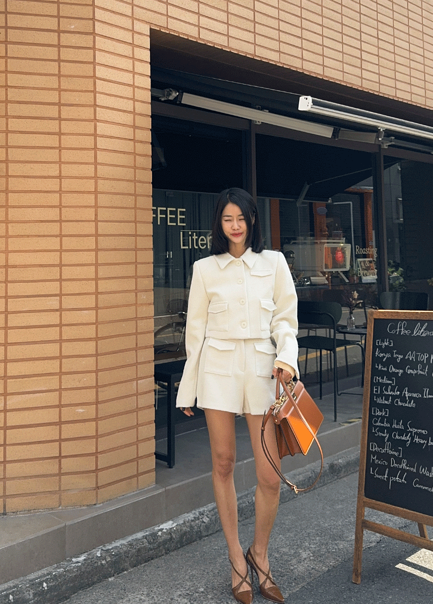 maymay - 미센 트위드 크롭자켓♡韓國女裝外套