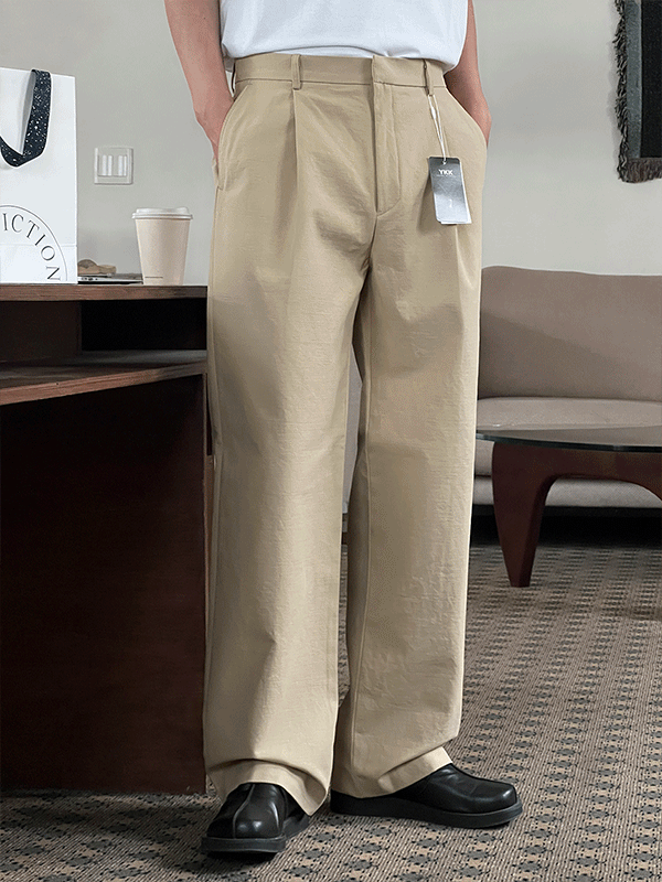 locker-room - 몽크 고밀도 코튼 원턱 팬츠(4colors,S-XL)♡韓國男裝褲子