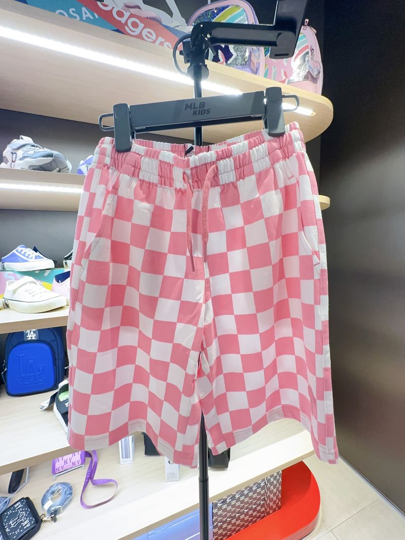 【限時優惠】MLB KIDS | Checkerboard Shorts NEW YORK YANKEES - Pink