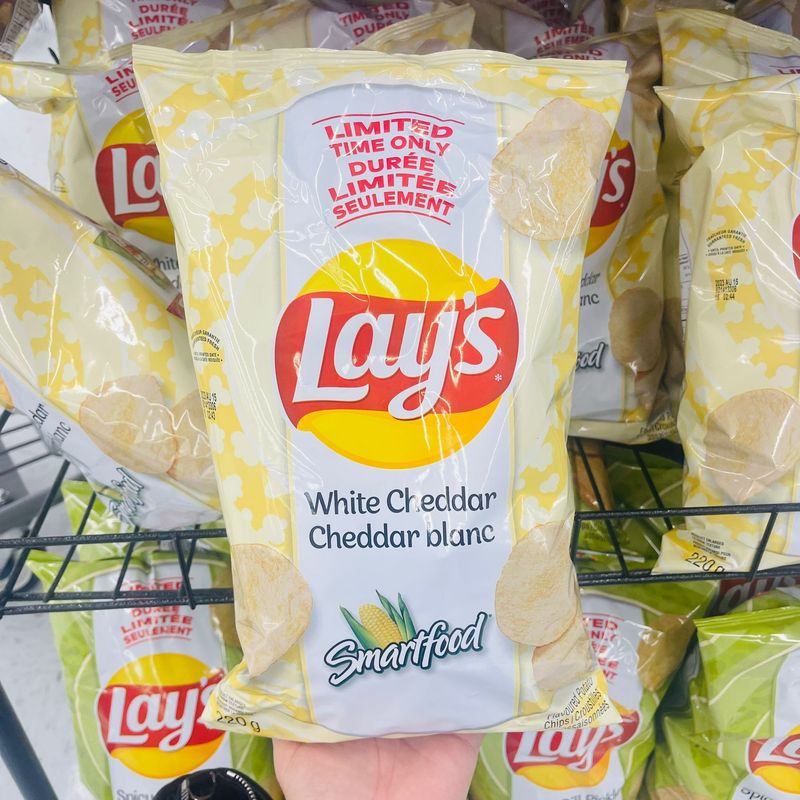 【加拿大空運直送】【限定口味】Lay's White Cheddar Potato Chips 白切達干酪薯片 220 g 