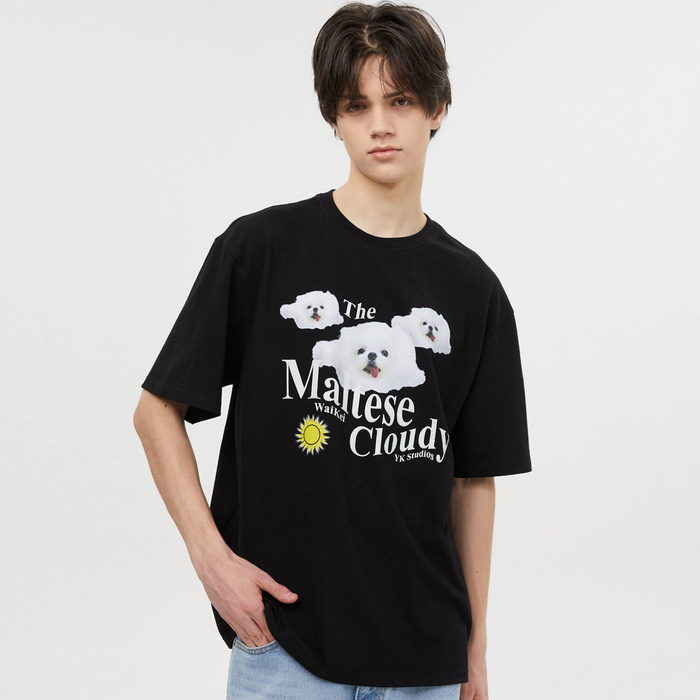 【限時優惠】Maltese Cloudy Short Sleeve T-shirt   | BLACK