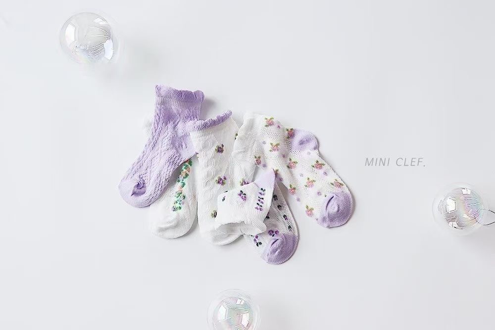 韓國 MINI CLEF ♡ purple socks set （1套５對)