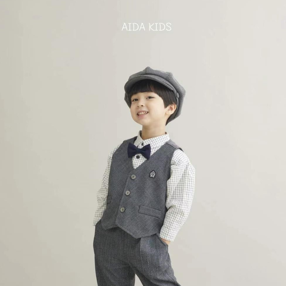 AIDA 2023 韓國童裝背心外套 Glen vest (size 3M~15)