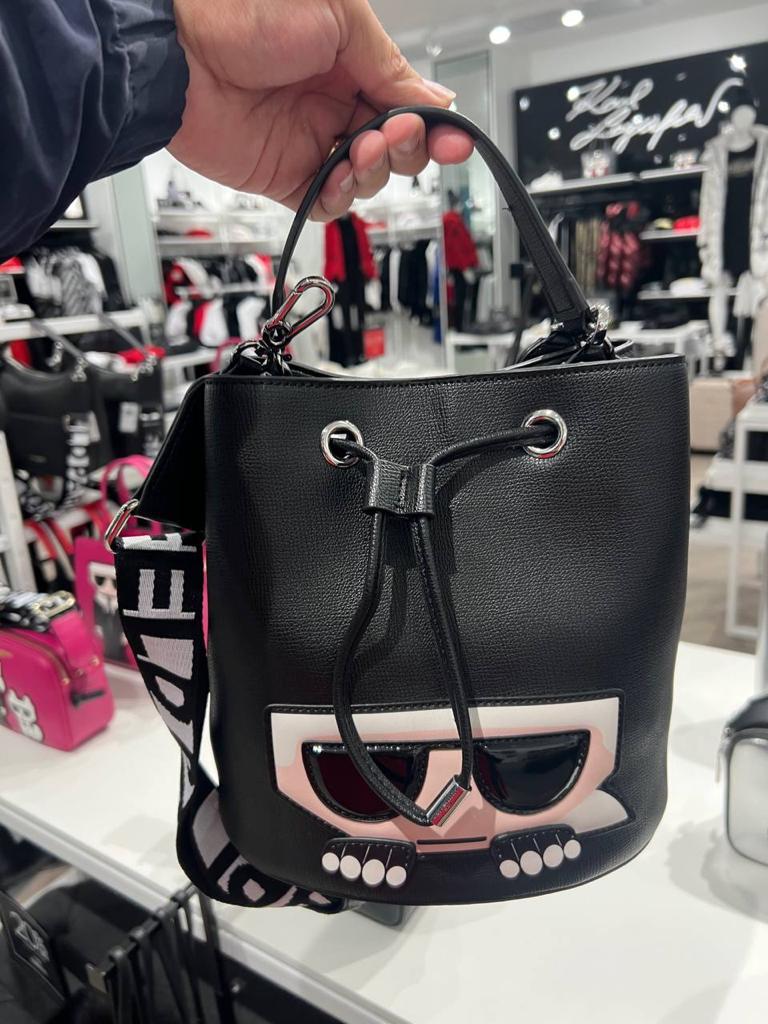 【加拿大空運直送】KARL LAGERFELD MAYBELLE STRAP CROSSBODY BUCKET BAG 