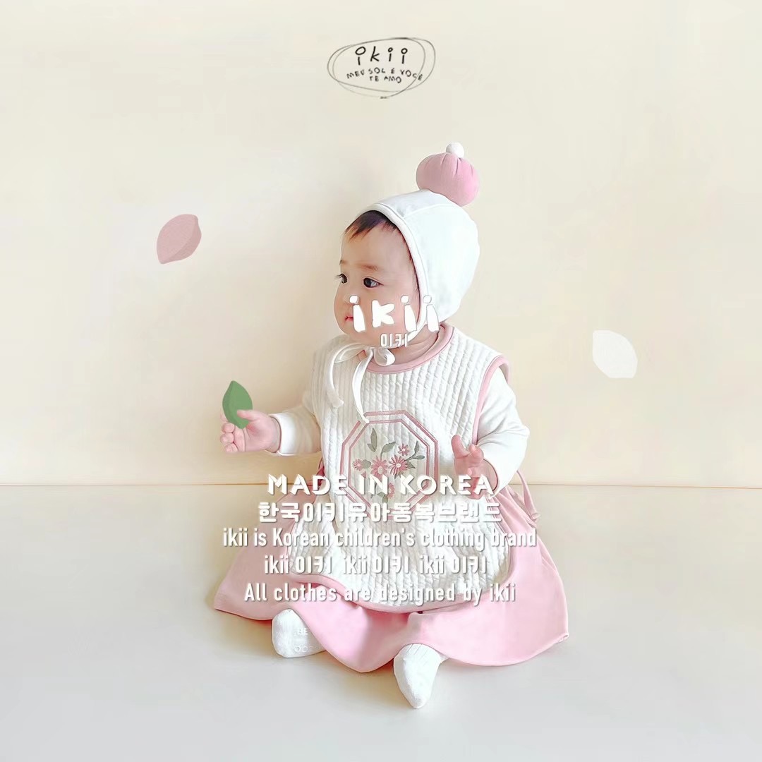 IKII 2023♡Cute Hanbok 韓國嬰兒連身衣+帽 