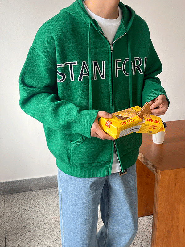 locker-room-*스탠포드 후드 니트집업(4colors)♡韓國男裝外套