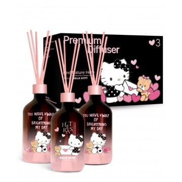 【開團優惠】韓國 hetras × HELLO KITTY 聯名款頂級擴香瓶 500ml 三入組（包含：Hello Berry、Hotel Wood、Flower Park 三種香味）