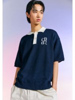韓國CODEGRAPHY - CGP CONTRAST COLLAR SHIRTS KNIT_navy