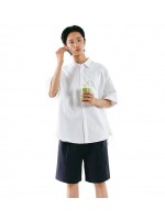 韓國CODEGRAPHY - CGP OVERFIT OXFORD SHORT-SLEEVED SHIRT_white