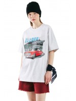韓國CODEGRAPHY - CAR RACING GRAPHIC SHORT T-SHIRT_melange gray