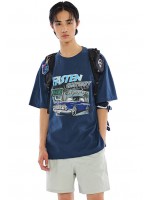 韓國CODEGRAPHY - CAR RACING GRAPHIC SHORT T-SHIRT_blue