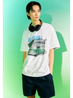 韓國CODEGRAPHY - CAR RACING GRAPHIC SHORT T-SHIRT_white