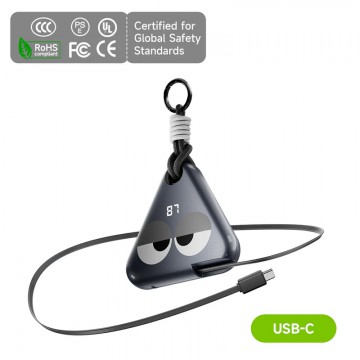 MChaos 10000mAh 穿戴式行動電源 USB-C 伸縮電纜 (星光灰 — 眩光)	